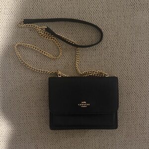 Coach Black Crossbody Bag with Gold Chain